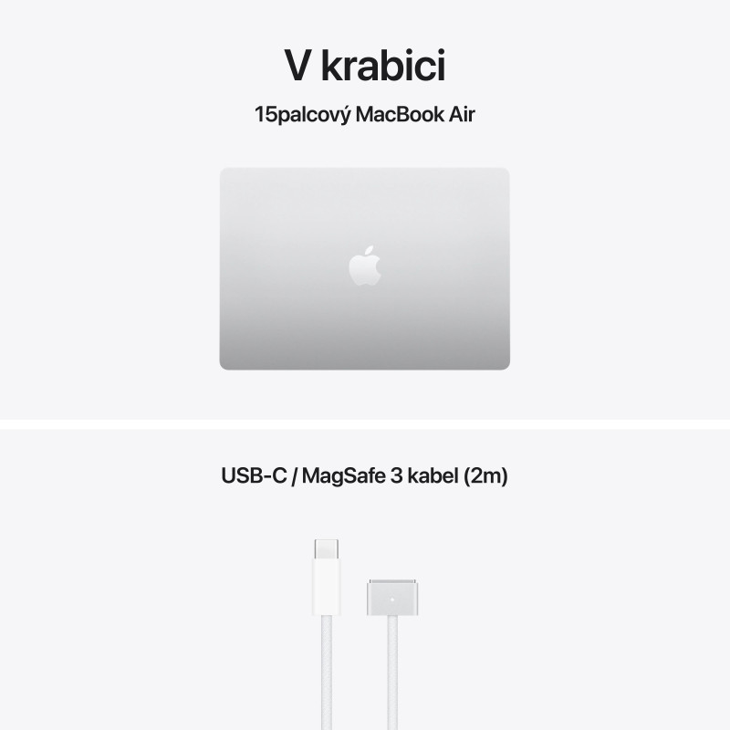 Apple MacBook Air 15''/M5/15,3''/2880x1864/16GB/512GB/M5/Tahoe/Striebro/1R