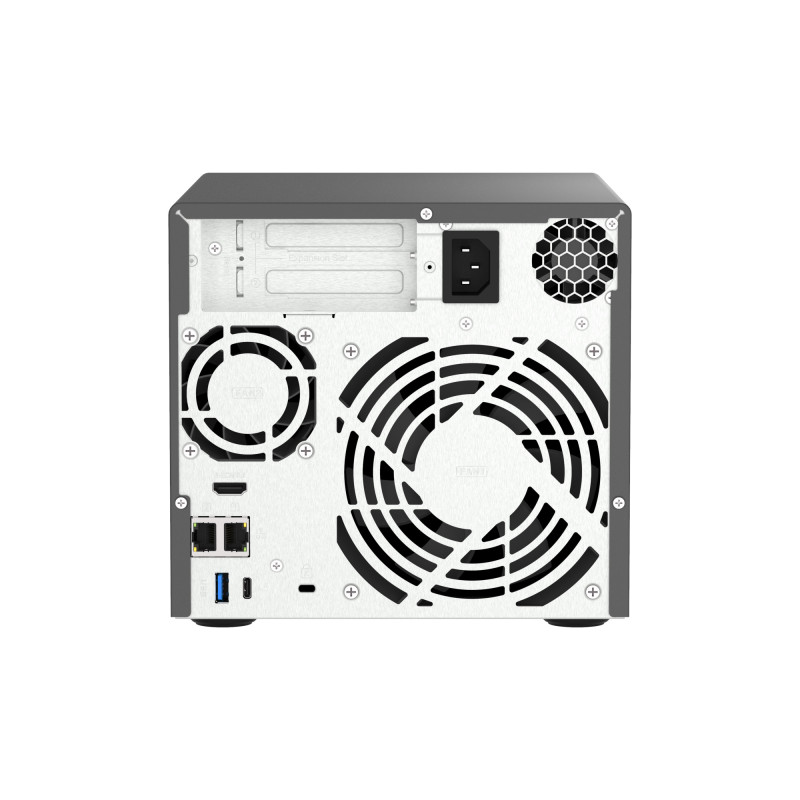 QNAP TVS-h474-i3-8G (4core 4,3 GHz, ZFS, 16 GB RAM, 4x SATA, 2x M.2 NVMe, 2x PCIe, 2x 2,5GbE, HDMI)