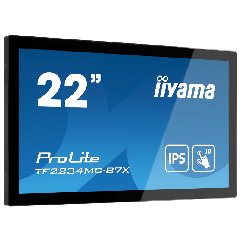 22'' iiyama TF2234MC-B7X: IPS, FullHD, capacitive, 10P, 350cd/m2, VGA, DP, HDMI, IP65, čierny