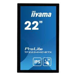 22'' iiyama TF2234MC-B7X: IPS, FullHD, capacitive, 10P, 350cd/m2, VGA, DP, HDMI, IP65, čierny