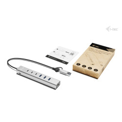i-tec USB-C/USB-A Metal HUB 6 port (3x USB-C, 3x USB-A), LAN, Power Delivery 85W