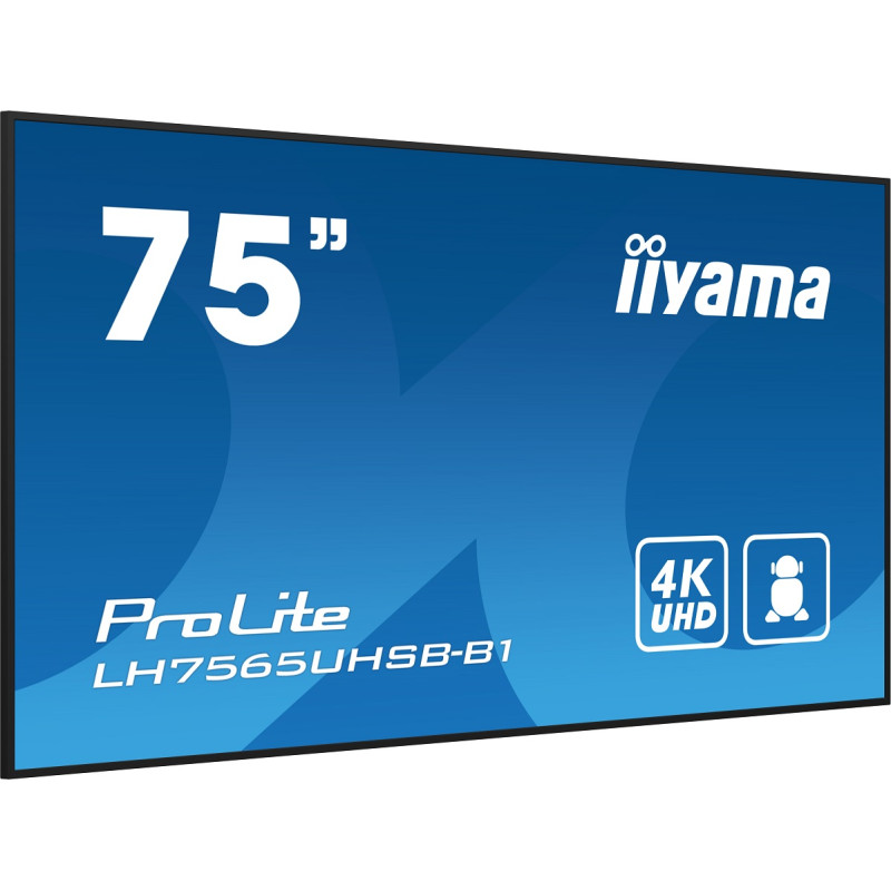 75'' iiyama LH7565UHSB-B1: IPS, 4K UHD, Android, 24/7