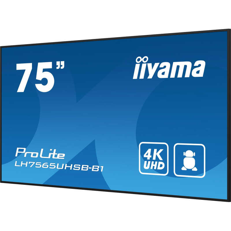 75'' iiyama LH7565UHSB-B1: IPS, 4K UHD, Android, 24/7