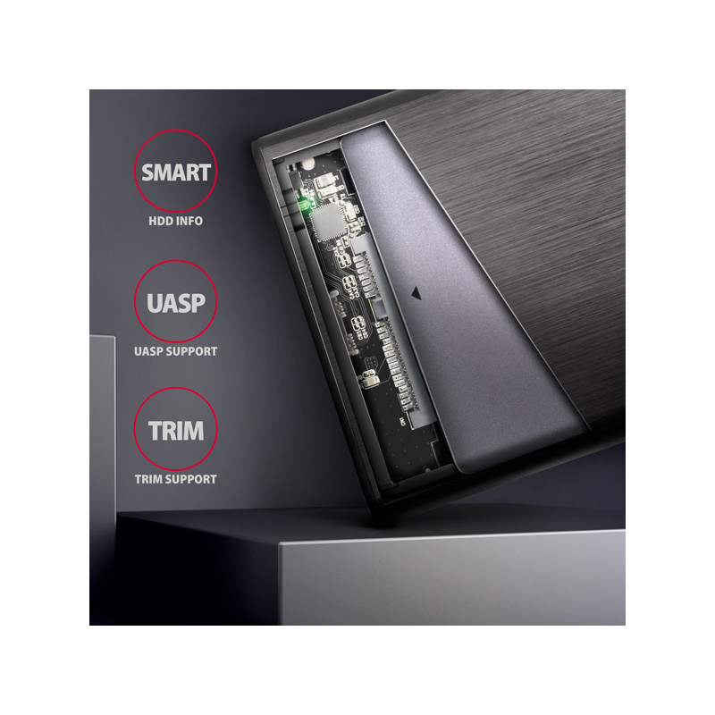 AXAGON EE25-A6M, USB 3.2 Gen 1 - SATA 6G 2.5'' kovový RAW box, bezšroubový