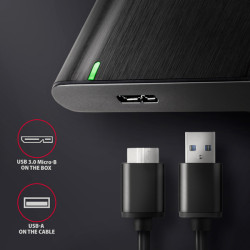 AXAGON EE25-A6M, USB 3.2 Gen 1 - SATA 6G 2.5'' kovový RAW box, bezšroubový