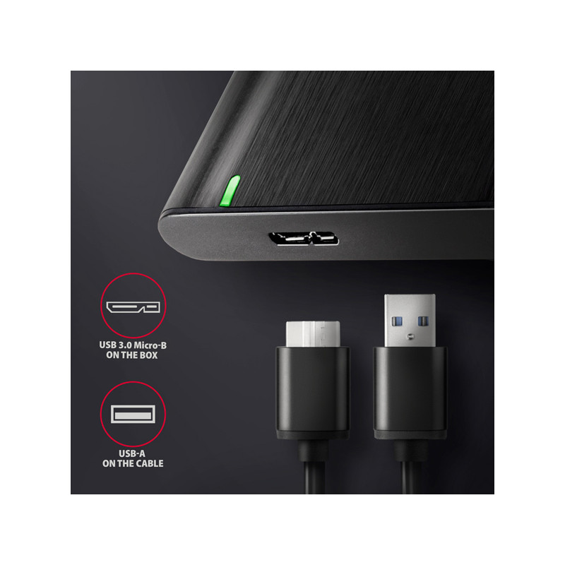 AXAGON EE25-A6M, USB 3.2 Gen 1 - SATA 6G 2.5'' kovový RAW box, bezšroubový