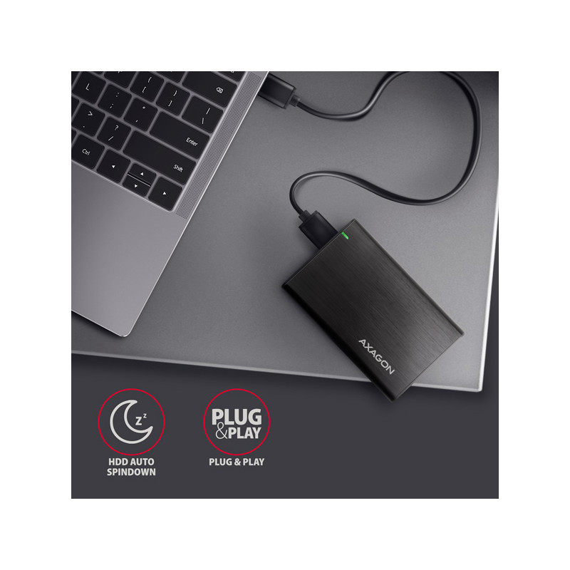 AXAGON EE25-A6M, USB 3.2 Gen 1 - SATA 6G 2.5'' kovový RAW box, bezšroubový