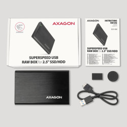 AXAGON EE25-A6M, USB 3.2 Gen 1 - SATA 6G 2.5'' kovový RAW box, bezšroubový