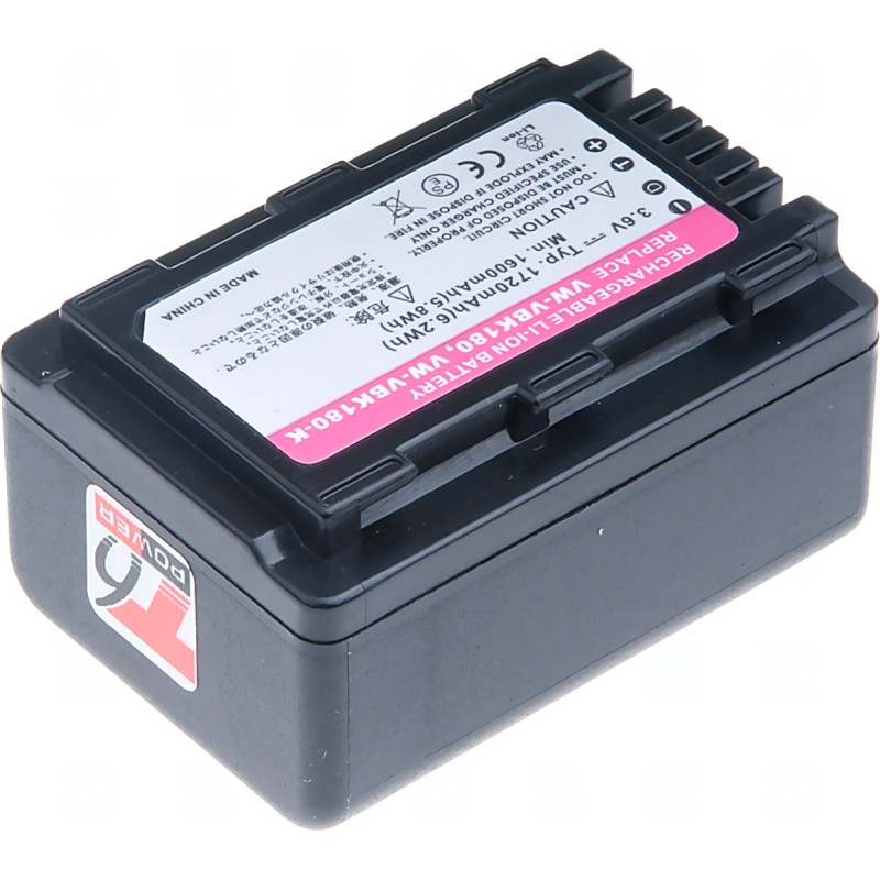 Batérie T6 power Panasonic VW-VBK180, VW-VBL090, 1720mAh, 6,2Wh, čierna