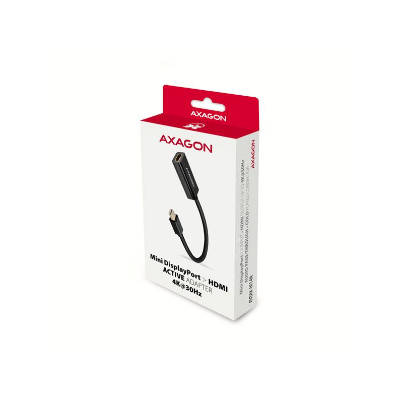AXAGON RVDM-HI14N, Mini DisplayPort - HDMI 1.4 redukcia / adaptér, 4K/30Hz