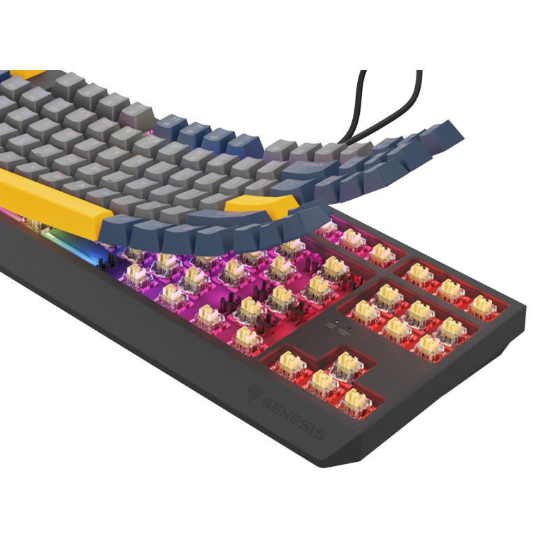 GENESIS herná klávesnica THOR 230/TKL/RGB/Outemu Panda/Drôtová USB/US layout/Naval Blue Negative
