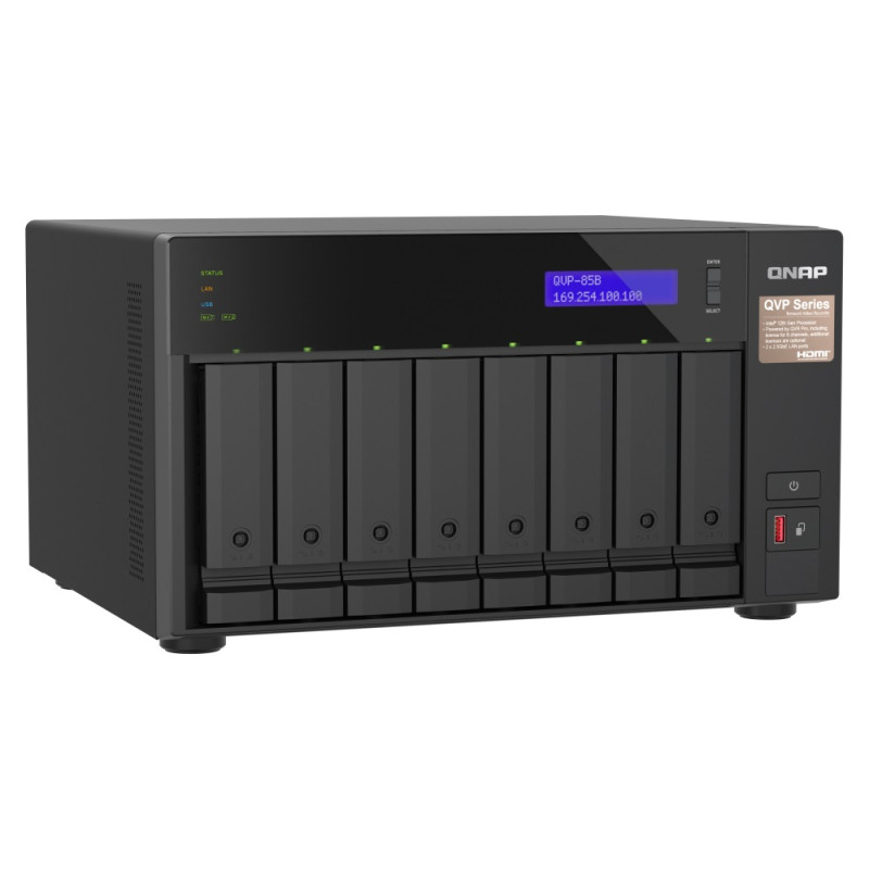 QNAP NVR QVP-85B (6core 4,4GHz, 32GB RAM, 8xSATA, 2xGbE, 2xM.2 NVMe Gen4, 2xPCIe, kamery: 8 (max 64)