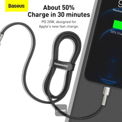 NONAME - Baseus dátový kábel Cafule USB-C/Lightning 1m PD 20W černý