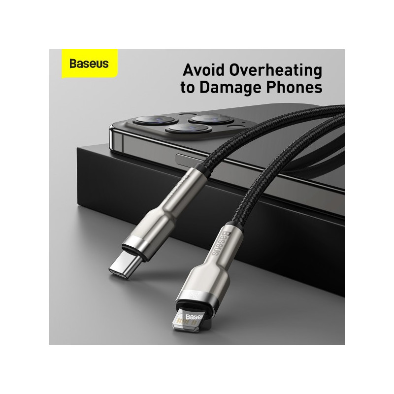 NONAME - Baseus dátový kábel Cafule USB-C/Lightning 1m PD 20W černý