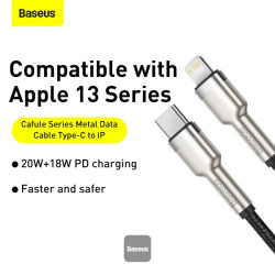 NONAME - Baseus dátový kábel Cafule USB-C/Lightning 1m PD 20W černý