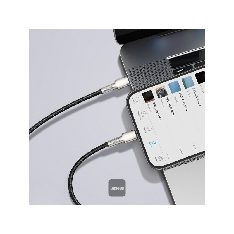 NONAME - Baseus dátový kábel Cafule USB-C/Lightning 1m PD 20W černý