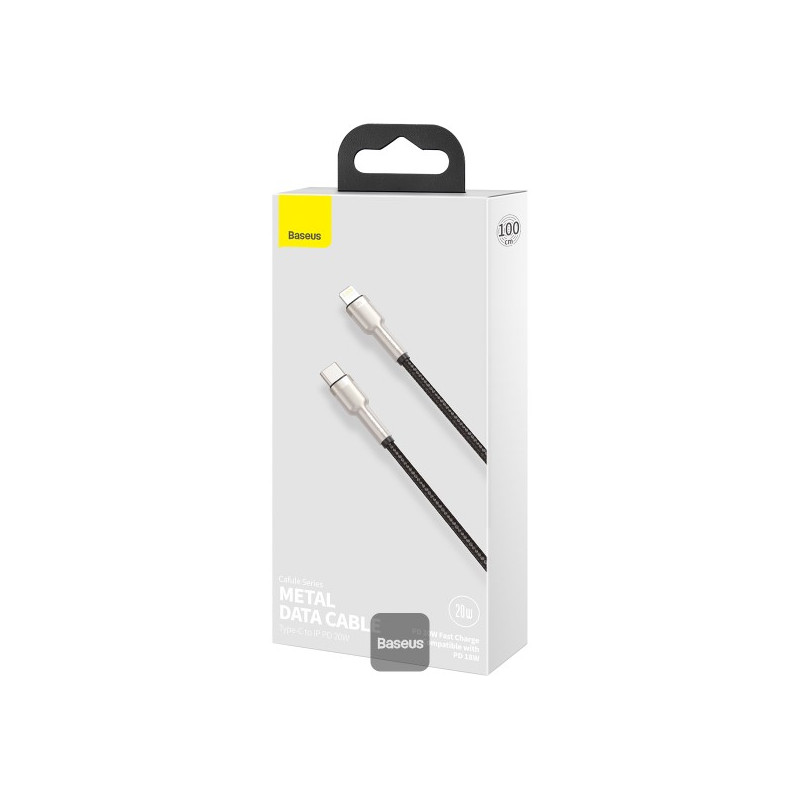 NONAME - Baseus dátový kábel Cafule USB-C/Lightning 1m PD 20W černý