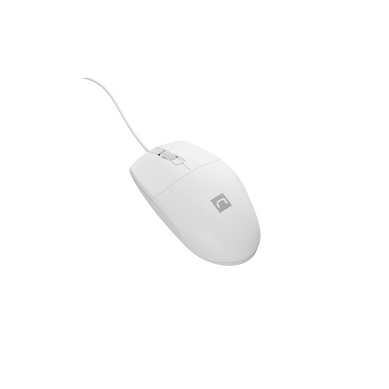 Natec optická myš RUFF 2/1 000 DPI/Kancelárska/Optická/1 000 DPI/Drôtová USB/Biela
