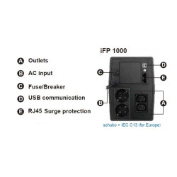 FSP UPS iFP 1000, 1000 VA / 600 W, LCD, line interactive