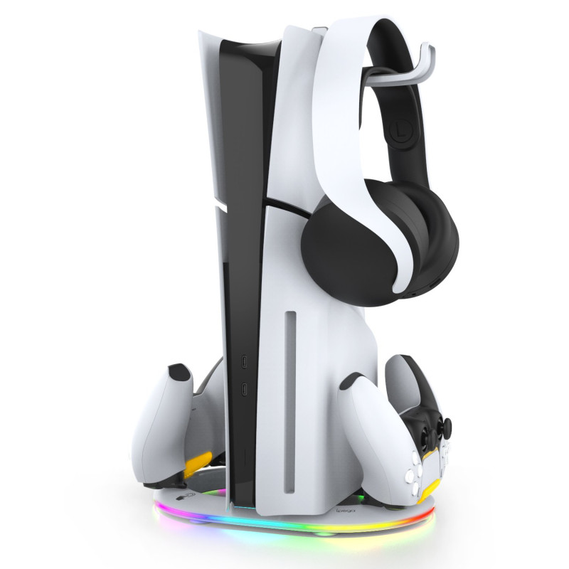 NONAME - iPega P5S045 Vertikálne Nabíjací Stojan s RGB pre PS5/PS5 Slim White
