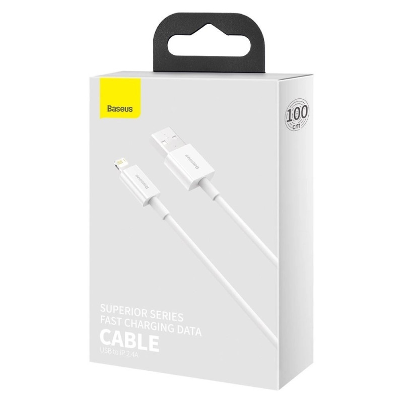 NONAME - Baseus Dátový kábel Superior Series USB/Lightning 1m (2.4 A) biela