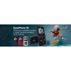 EVOLVEO EasyPhone ID, mobilný telefón pre seniorov, biela