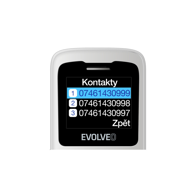 EVOLVEO EasyPhone ID, mobilný telefón pre seniorov, biela