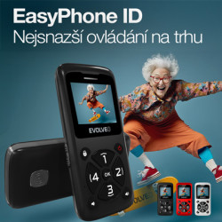 EVOLVEO EasyPhone ID, mobilný telefón pre seniorov, biela