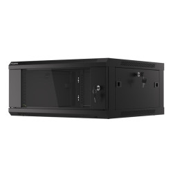 LANBERG RACKOVÁ SKRIŇA 19'' PRO MONTÁŽ NA STENU 4U/600X600 (FLAT PACK) V2 ČIERNA