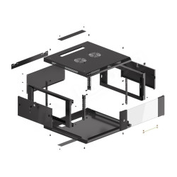 LANBERG RACKOVÁ SKRIŇA 19'' PRO MONTÁŽ NA STENU 4U/600X600 (FLAT PACK) V2 ČIERNA
