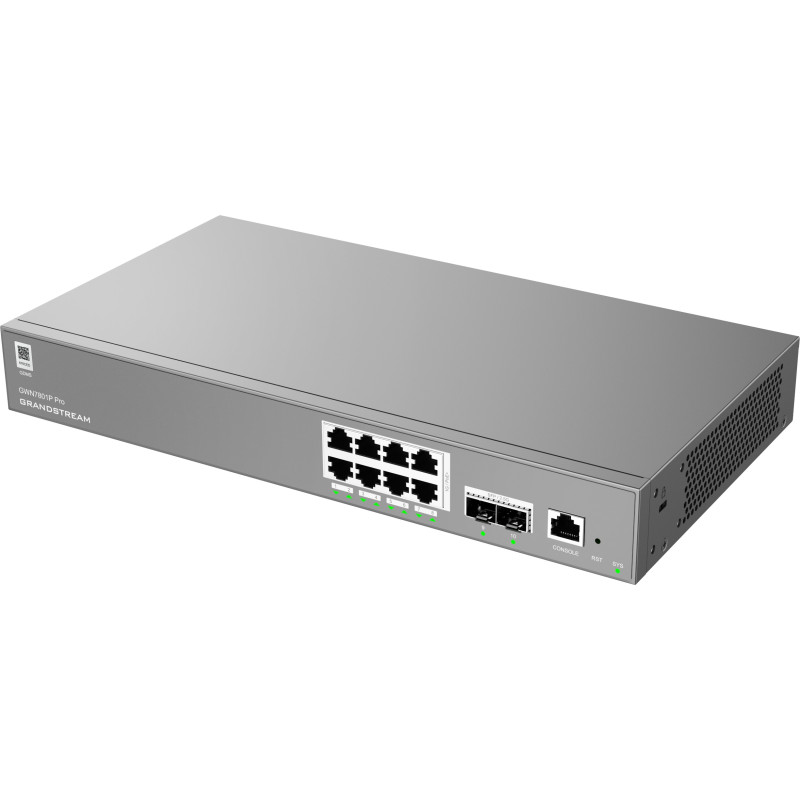 Grandstream GWN7801P Pre L2++, Managed switch, 8x 1Gb RJ45, PoE+, SFP, DHCP, CLI, VLAN