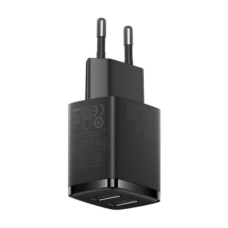 NONAME - Baseus nabíjačka do siete Compact 2xUSB 10,5W čierna