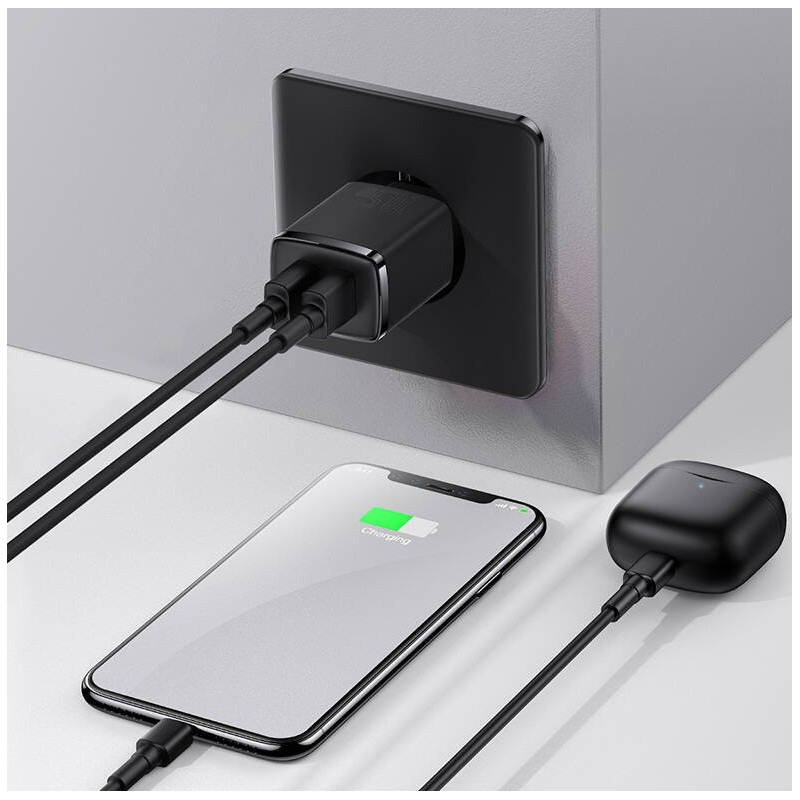 NONAME - Baseus nabíjačka do siete Compact 2xUSB 10,5W čierna