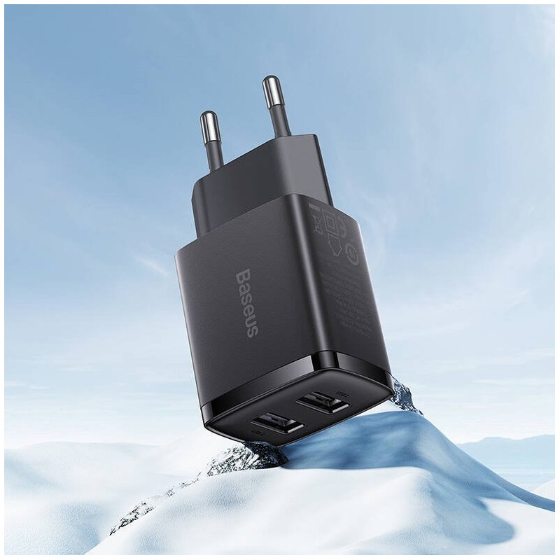 NONAME - Baseus nabíjačka do siete Compact 2xUSB 10,5W čierna