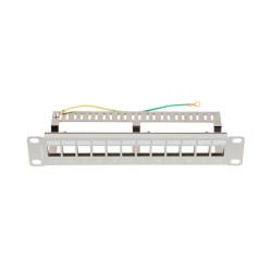 LANBERG PATCH PANEL 12 PORTOV 1U 10'' FTP PRO MODULY KEYSTONE ŠEDÝ V2