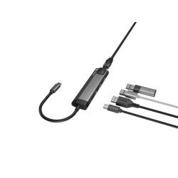 Natec multiport adaptér FOWLER GO HUB 5v1, 2X USB 3.0 HUB, HDMI 4K, USB-C PD, RJ45