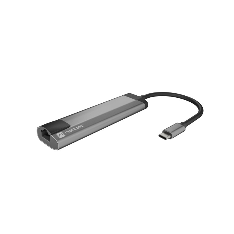 Natec multiport adaptér FOWLER GO HUB 5v1, 2X USB 3.0 HUB, HDMI 4K, USB-C PD, RJ45