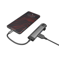 Natec multiport adaptér FOWLER GO HUB 5v1, 2X USB 3.0 HUB, HDMI 4K, USB-C PD, RJ45