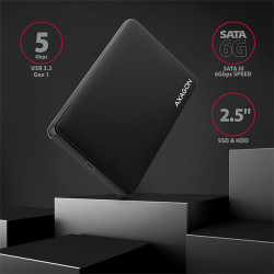 AXAGON EE25-SLC, USB-C 3.2 Gen 1 - SATA 6G 2.5'' SLIDE box, bezšroubový, čierny