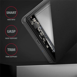 AXAGON EE25-SLC, USB-C 3.2 Gen 1 - SATA 6G 2.5'' SLIDE box, bezšroubový, čierny