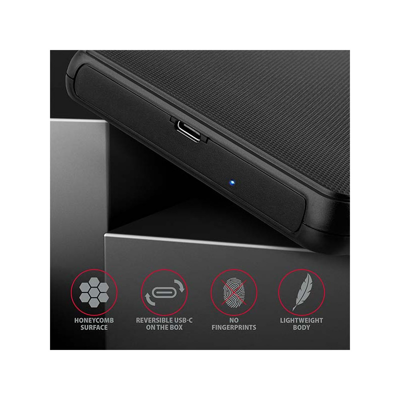 AXAGON EE25-SLC, USB-C 3.2 Gen 1 - SATA 6G 2.5'' SLIDE box, bezšroubový, čierny