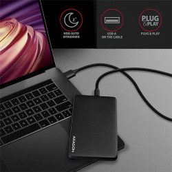 AXAGON EE25-SLC, USB-C 3.2 Gen 1 - SATA 6G 2.5'' SLIDE box, bezšroubový, čierny