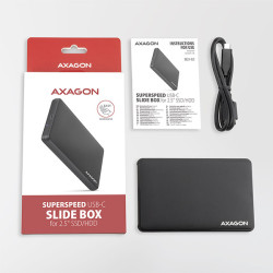 AXAGON EE25-SLC, USB-C 3.2 Gen 1 - SATA 6G 2.5'' SLIDE box, bezšroubový, čierny