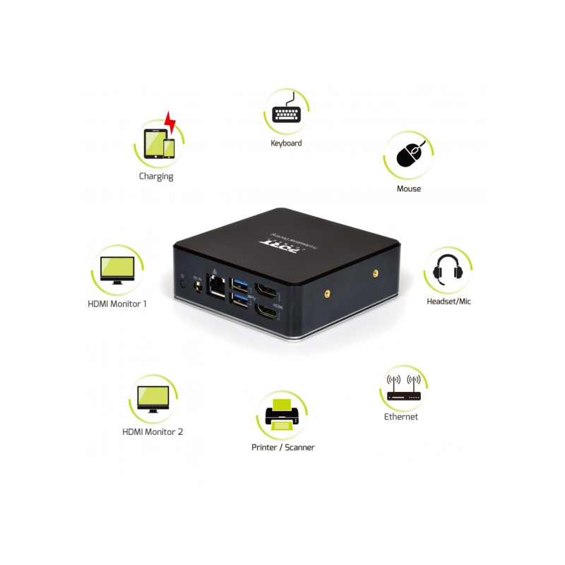 NONAME - PORT CONNECT Dokovacia stanica 8v1 USB-C, USB-A, dual video, HDMI, Ethernet, audio, USB 3.0