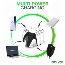 EVOLVEO DockCharge, nabíjacia základňa a stojan pre dva ovládače PS5