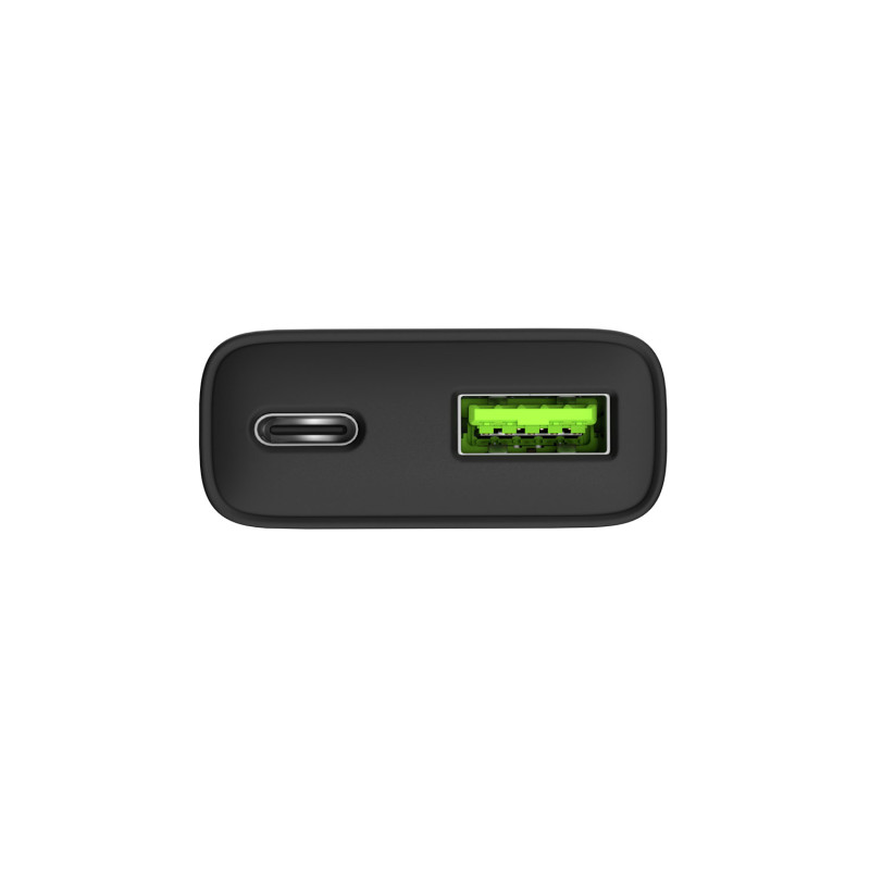 Univerzálna nabíjačka USB Natec RIBERA GaN SLIM, 20 W, 1X USB-A + 1X USB-C, čierna
