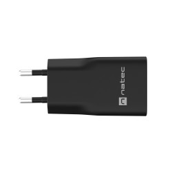 Univerzálna nabíjačka USB Natec RIBERA GaN SLIM, 20 W, 1X USB-A + 1X USB-C, čierna
