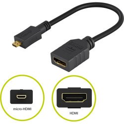 PREMIUMCORD - PromiumCord Flexi adaptér HDMI Typ A samica - micro HDMI Typ D samec pre ohybné zapojenie