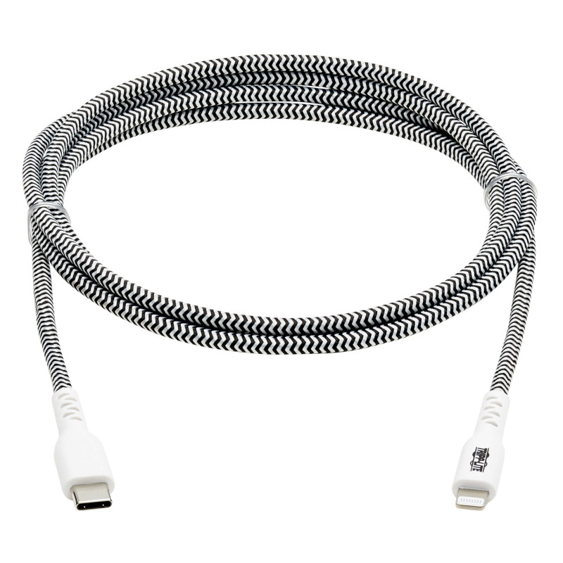 EATON - Kabel USB-C 2.0 / Lightning, s LED diódou, MFi, (Samec/Samec), odolný kábel, 3.05m