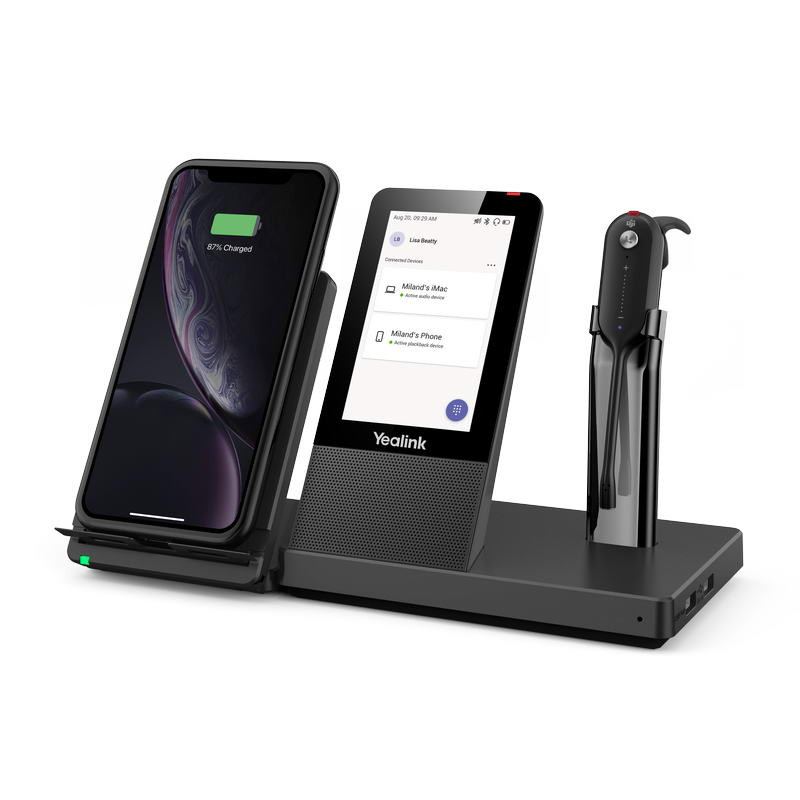 Yealink WH67 DECT základňa s dotykovým LCD as náhlavnou súpravou do jedného ucha pre Teams